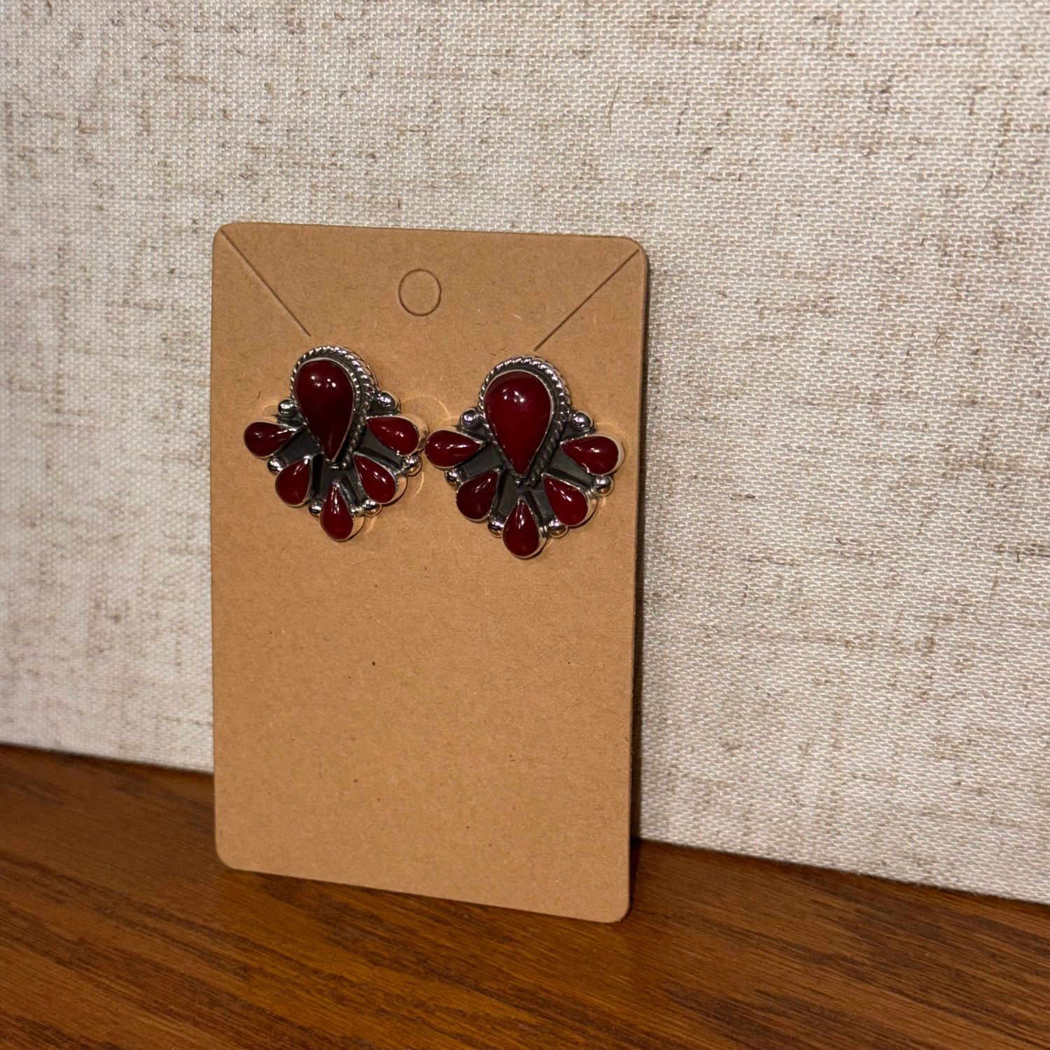 Red Jasper Teardrop Cluster Earrings