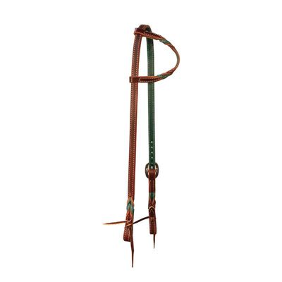 One Ear Headstall 5/8 Twist Emerald