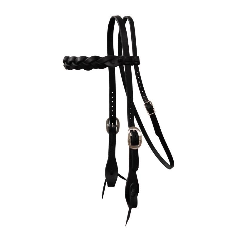 Infinity Braid Browband Headstall Black