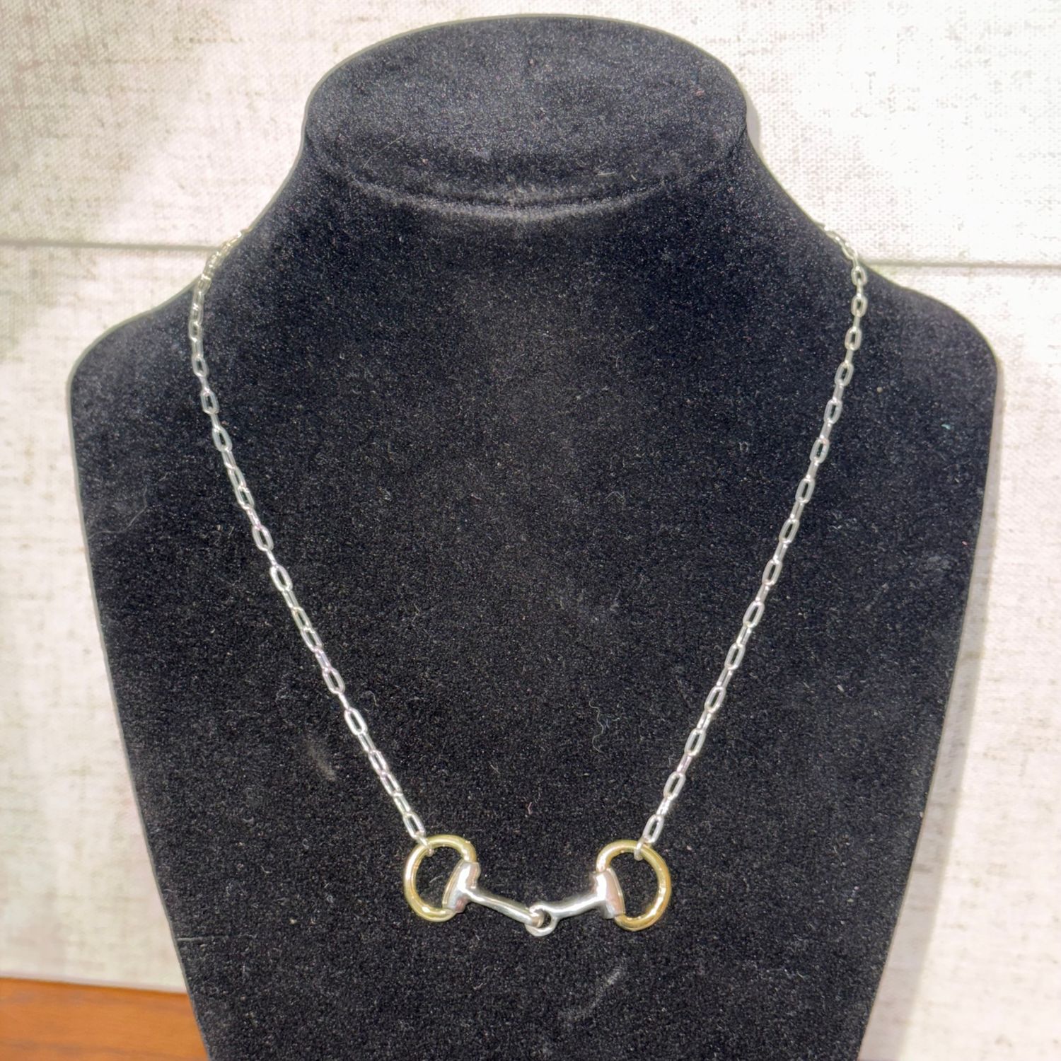 Silver/Gold Brass Dainty Snafflebit Necklace