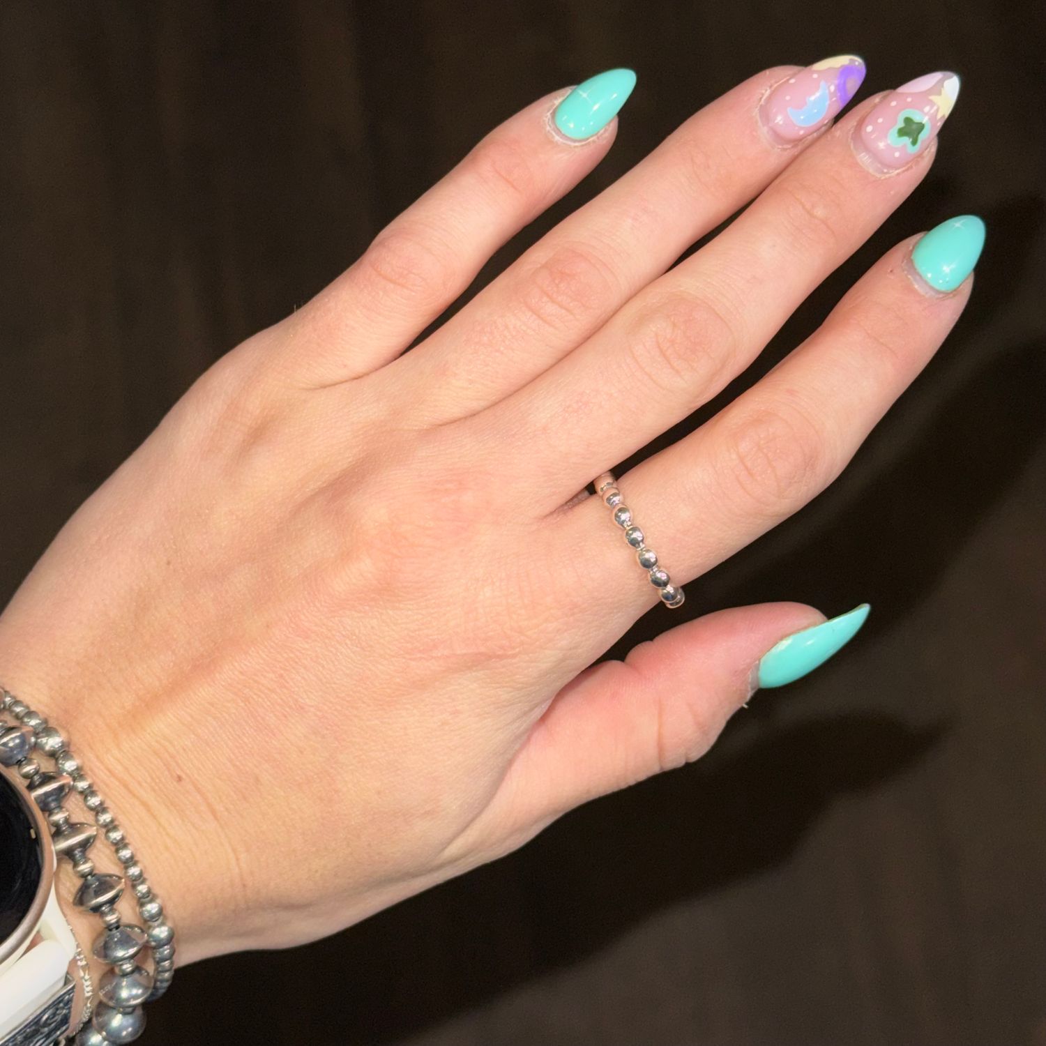 Multi Silver Ball Stacker Ring