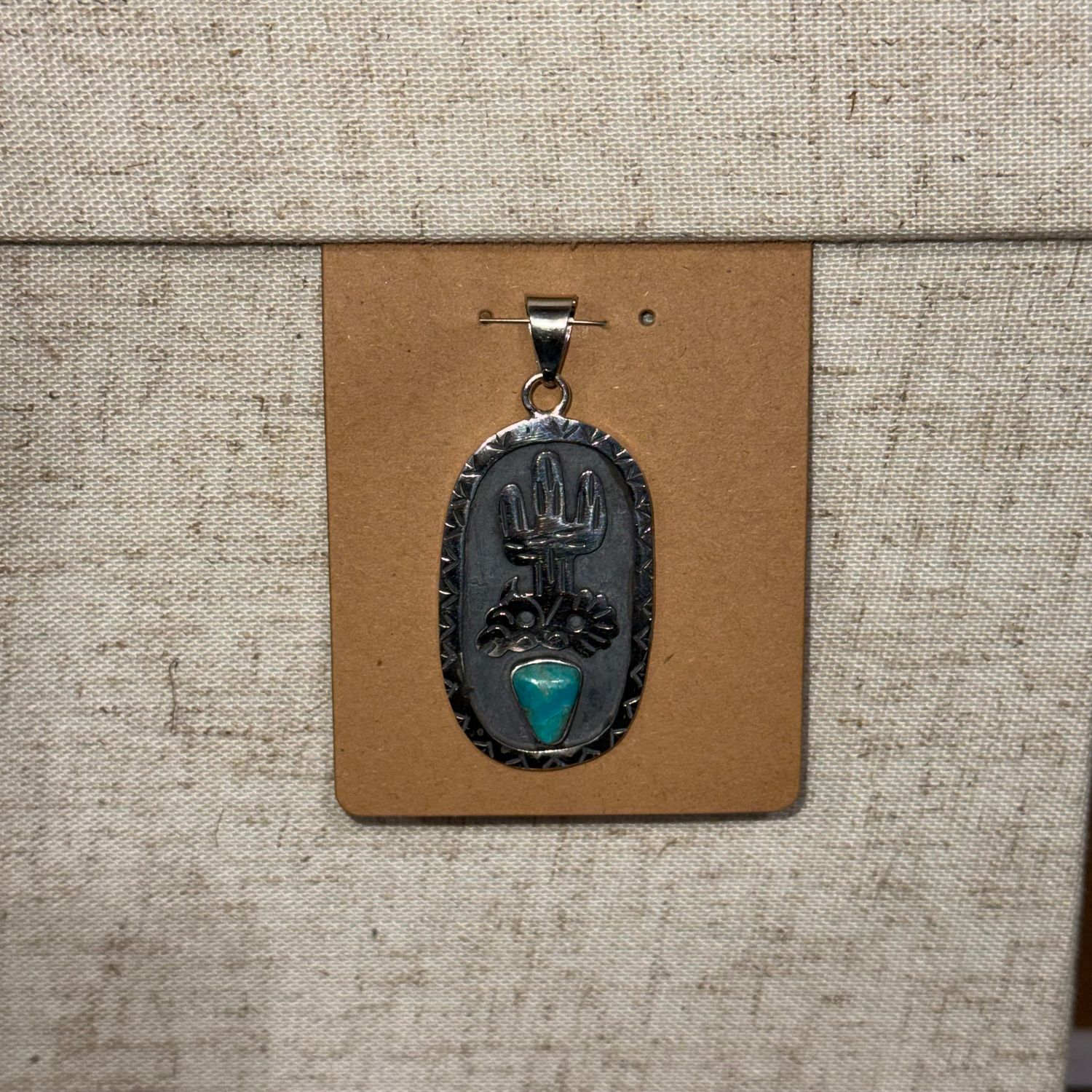 Mini Cactus Oxidized Pendant