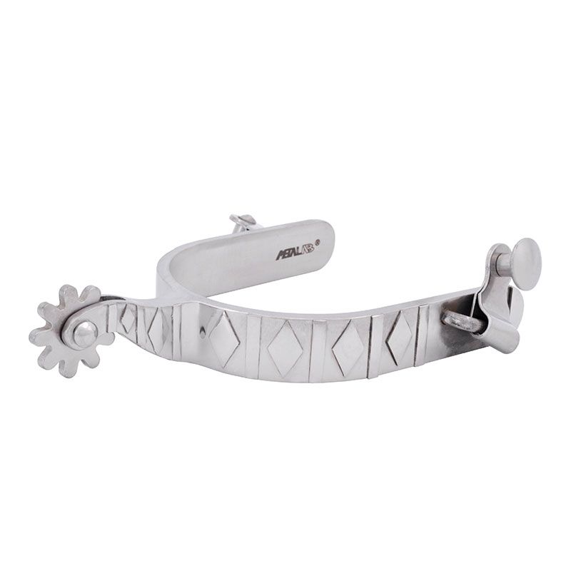 Ss Brsh Diam Trm Spurs Large 3/4" Bd W/Ss