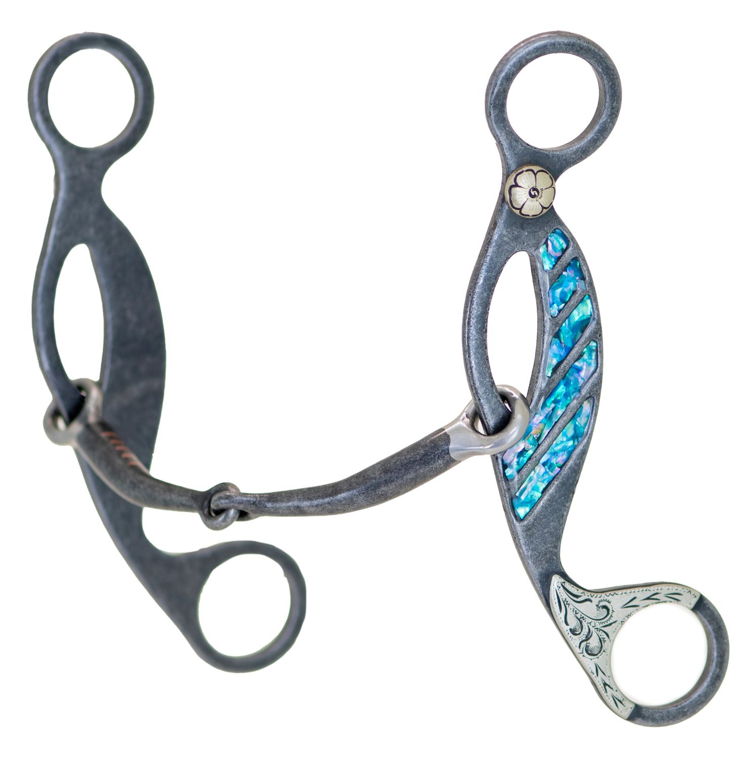 Bit CBT Turq Coll Snaffle Cpr Twst Gag
