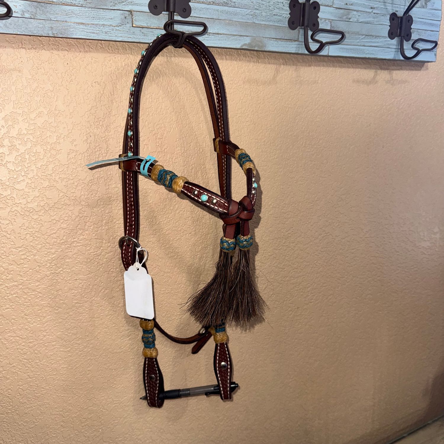 Tie Front HDS Round Rawhide w/turq