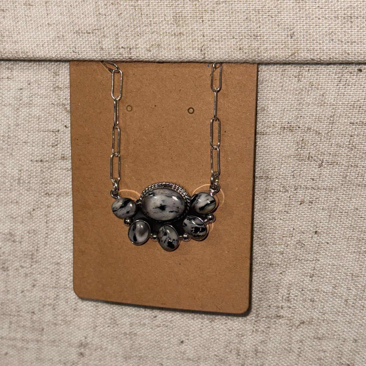 Howlite Sm Chunky Half Cluster Necklace