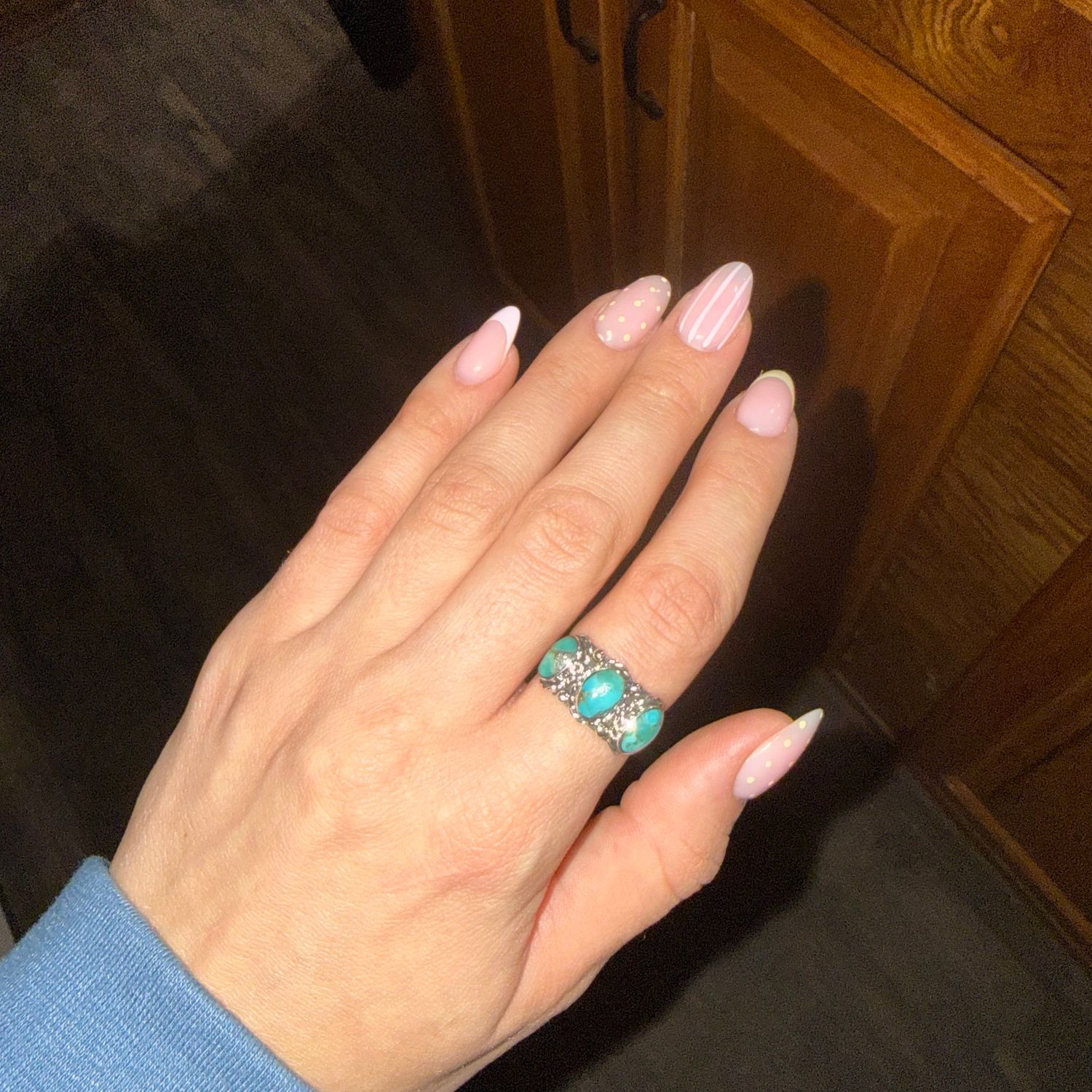 Triple Oval Turq Ring