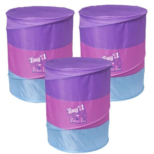 Collapsible Pop up Barrels Purple Pink Blue
