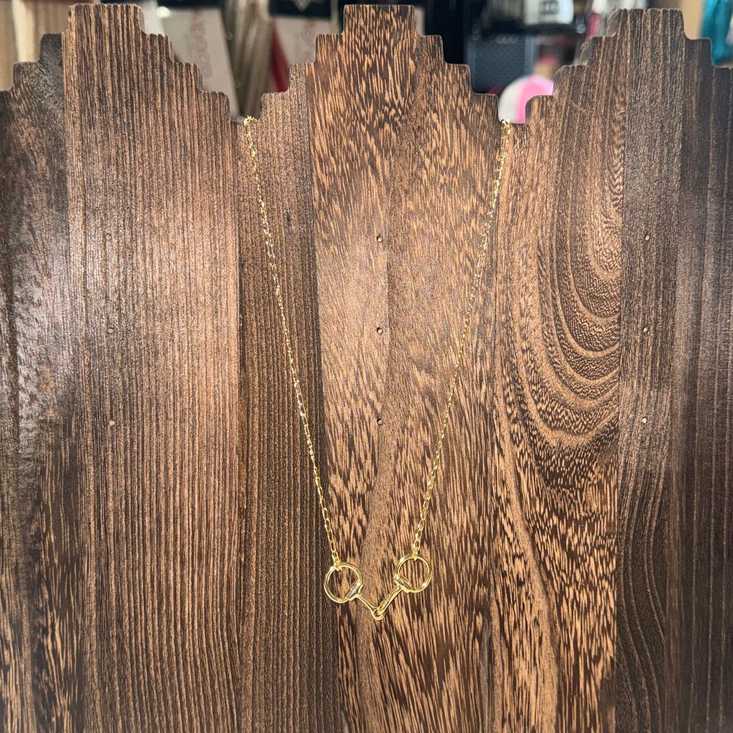 Brass/10k Gold Snafflebit Dainty Necklace