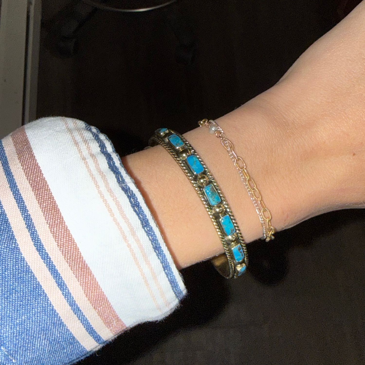 Brass TQ Chicklet Cuff