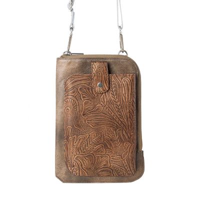 Mini Sling w/Floral Detail  Brown