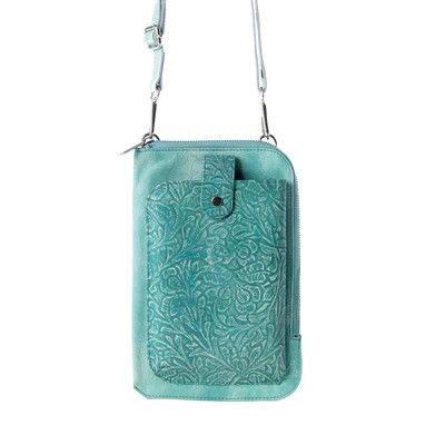 Mini Sling w/Floral Detail Aqua