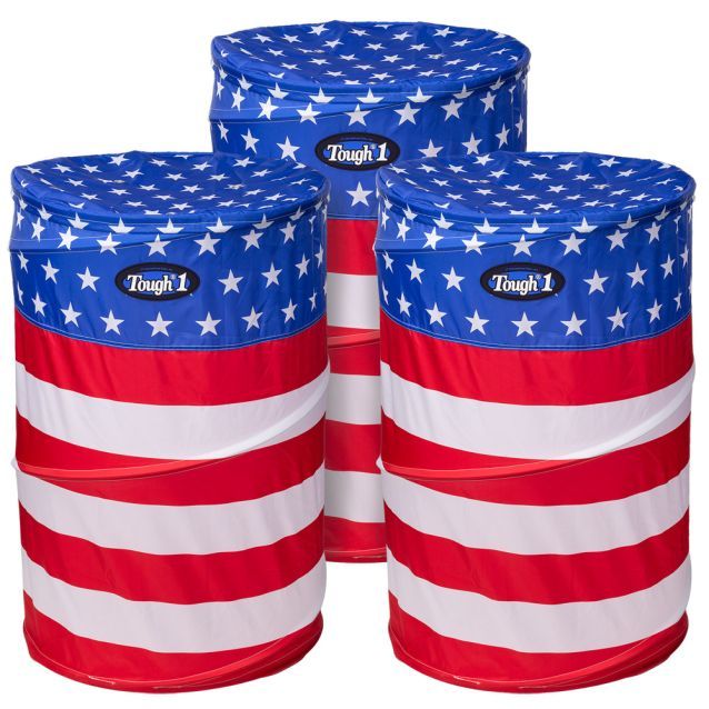 Collapsible Pop up Barrels Red, White, Blue