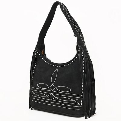 Black Boot Stitched Hobo Bag