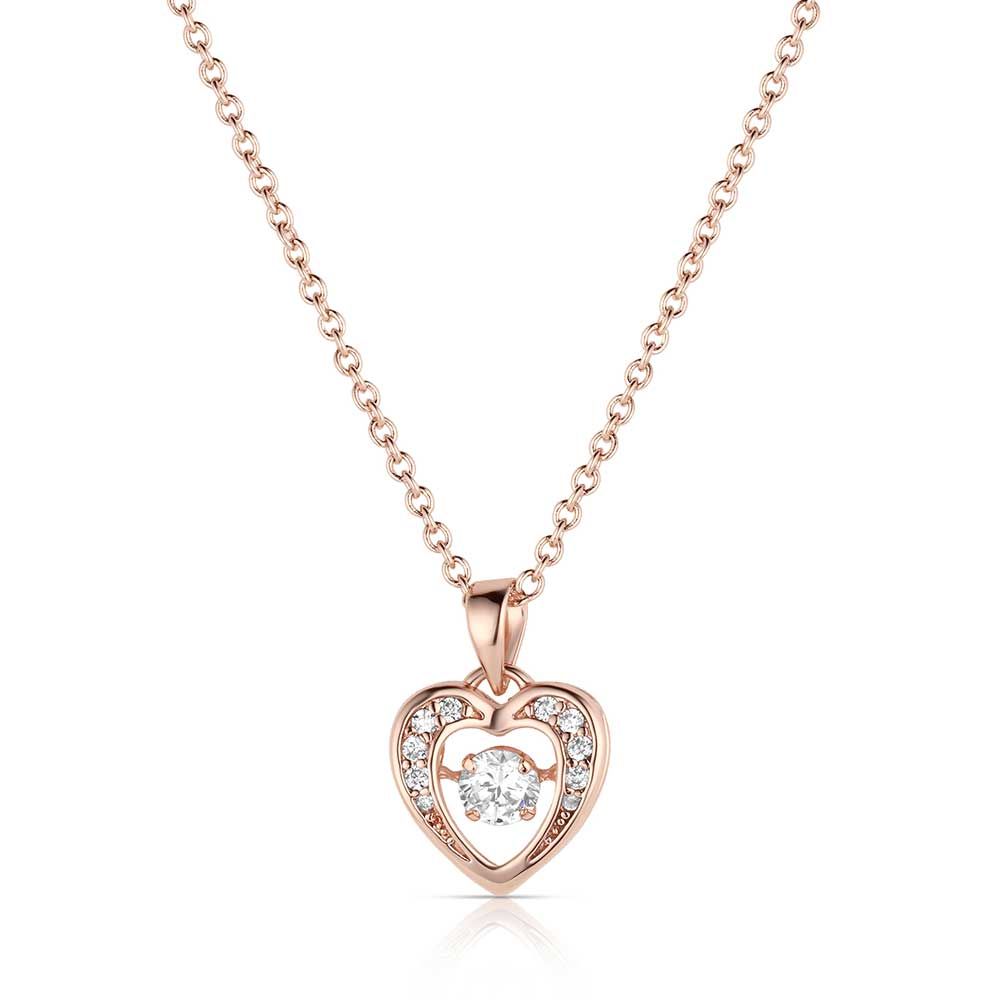 Let's Dance A Little Dance Rose Gold Heart Necklace