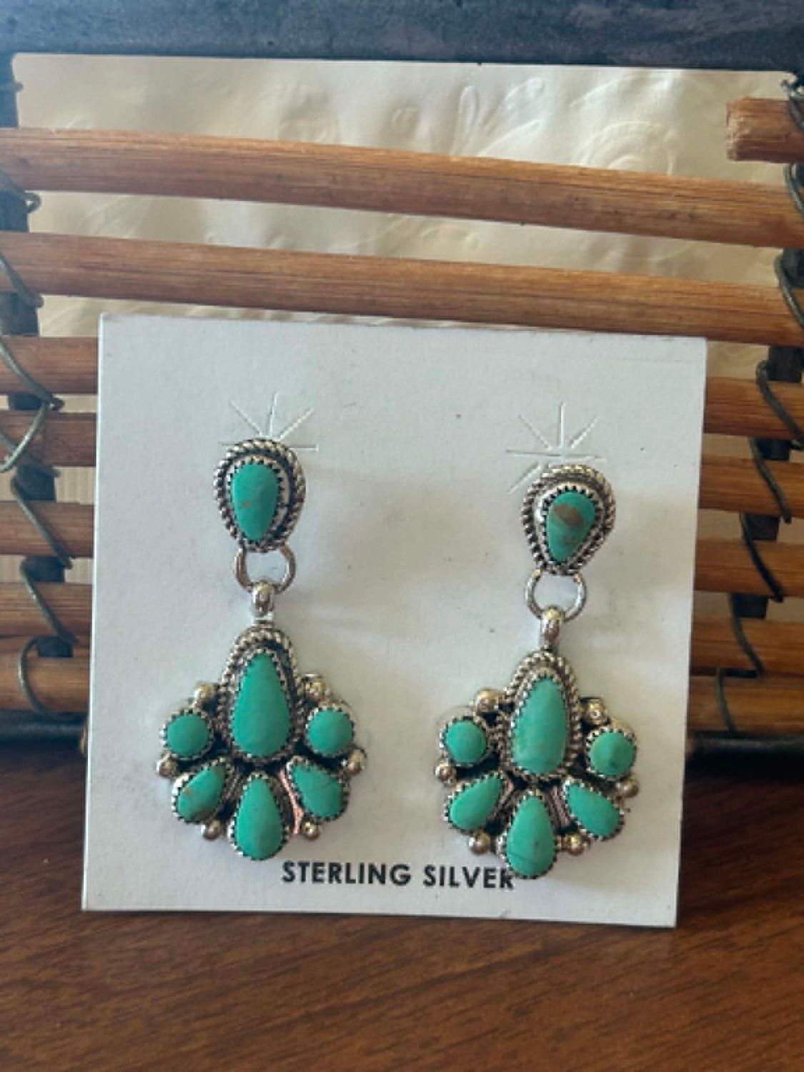 Kingman Turquoise/Silver Earrings