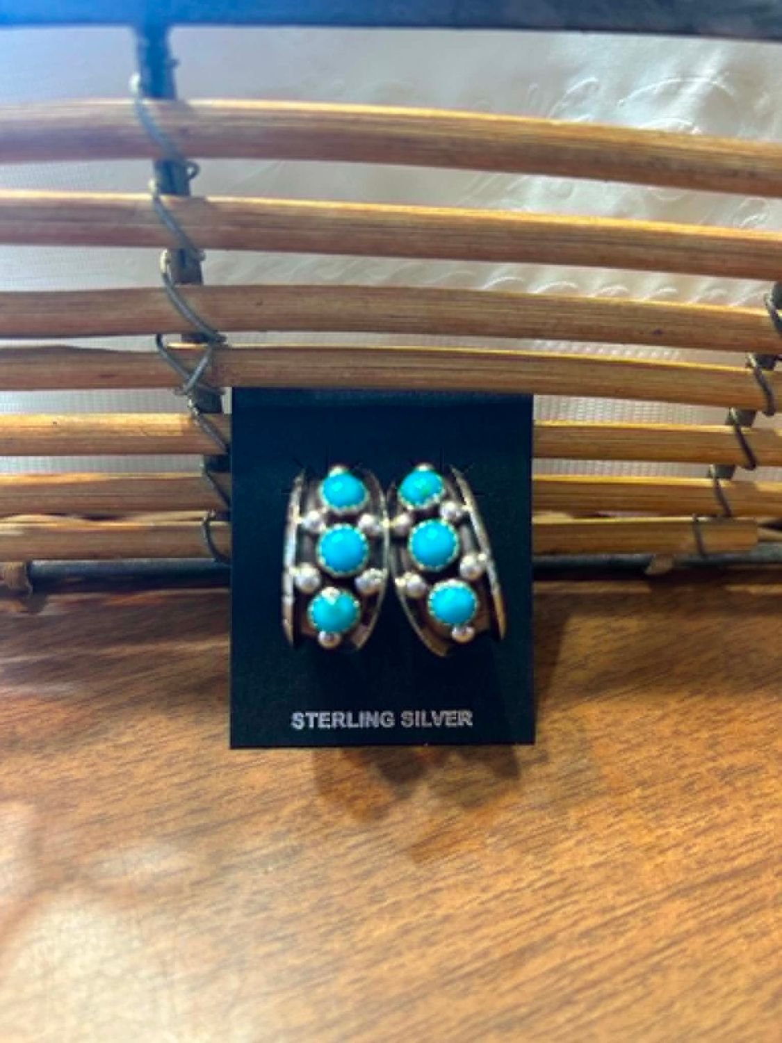 Silver Turquoise Hoop Earrings