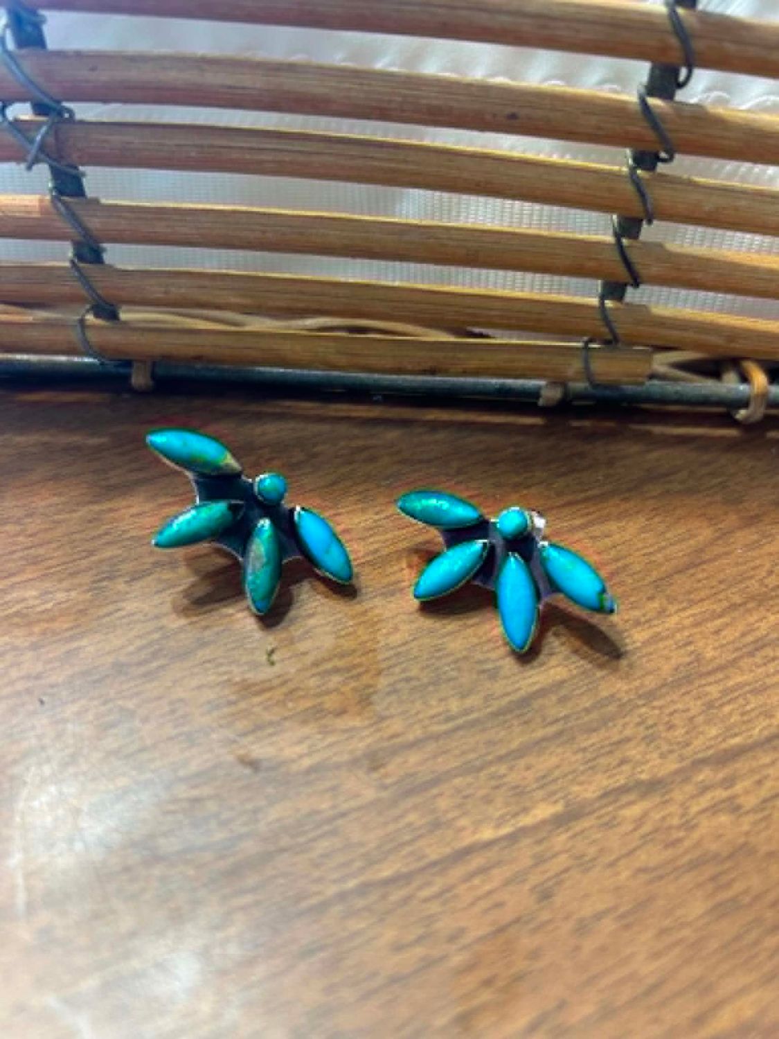 Turquoise Half Flower Earrings