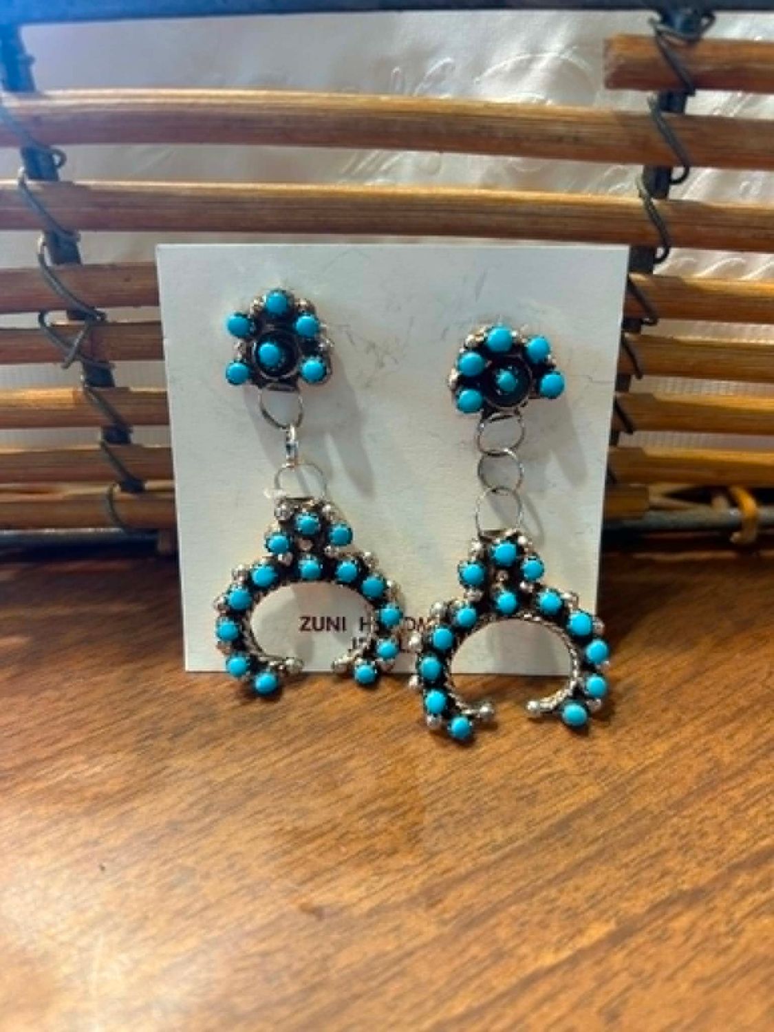 Zuni Mini Squash Blossom Earrings