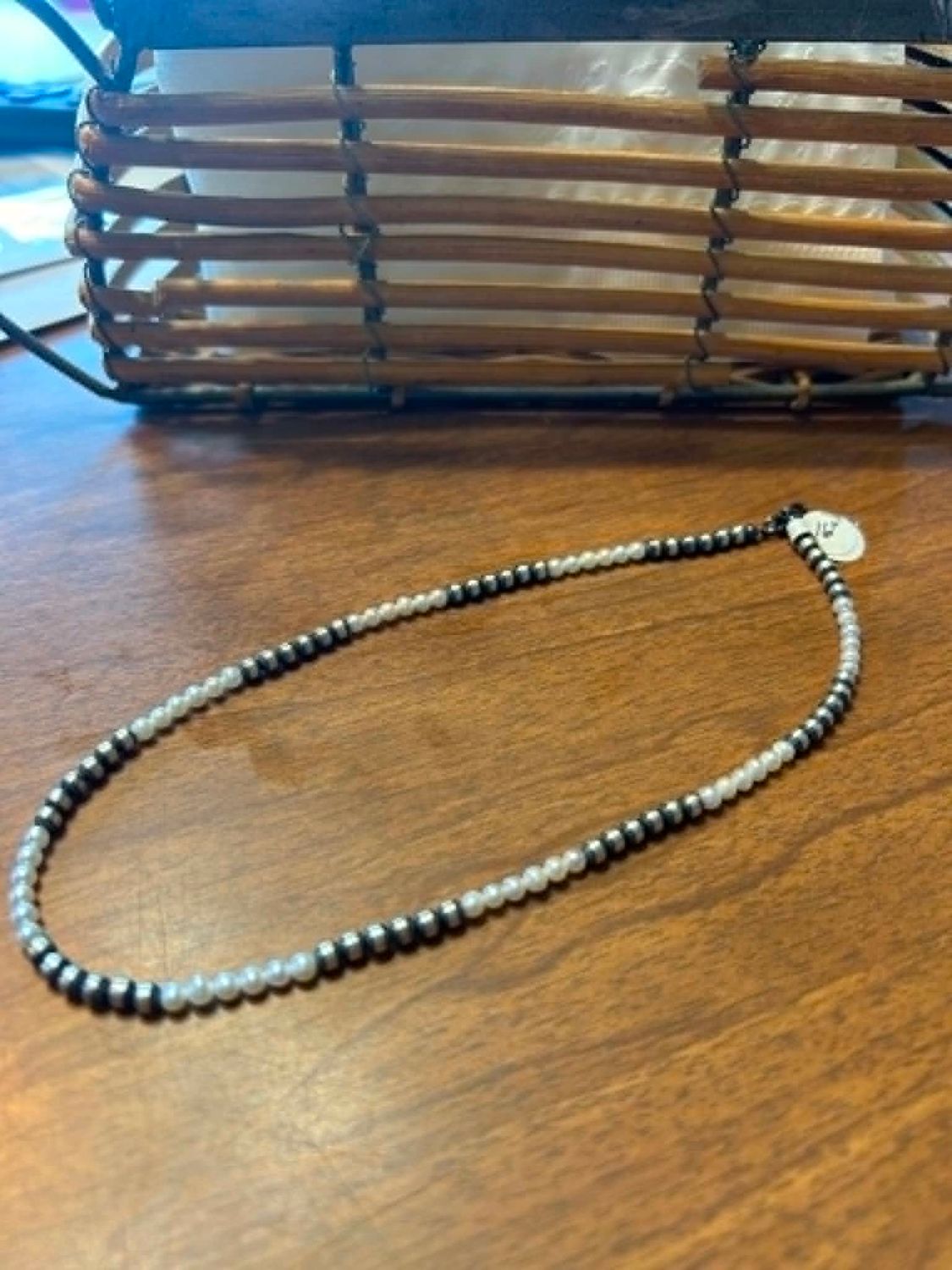 Navajo &amp; White Pearl Necklace, Size: 16"