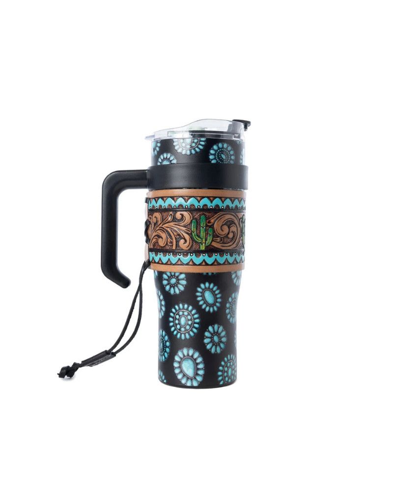 Concho Crest Western Tooled Tumbler