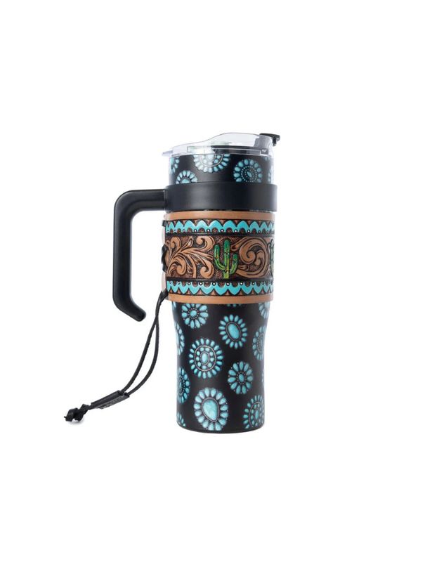 Concho Crest Western Tooled Tumbler