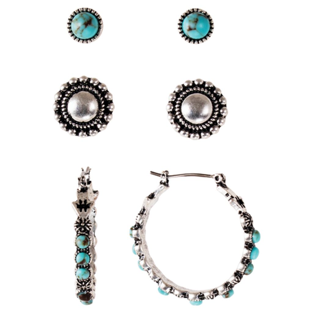 3 Pair Turquoise Earrings