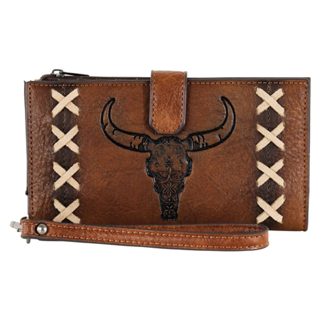 Wallet Tan w/Steer Skull