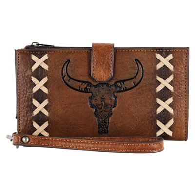 Wallet Tan w/Steer Skull