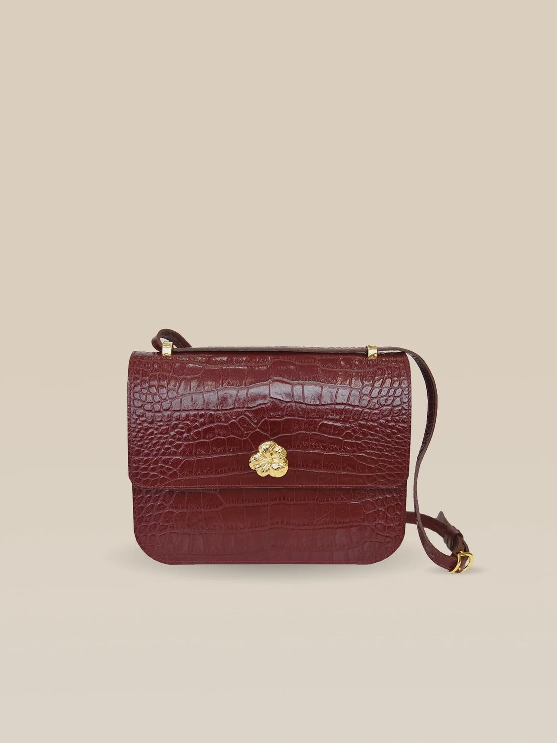 Adèle bag Croco, Colour: bordeaux