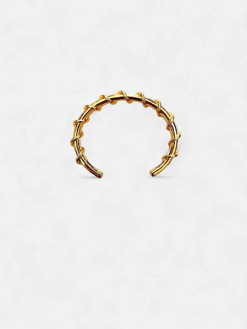 Octobre, small, gold brass