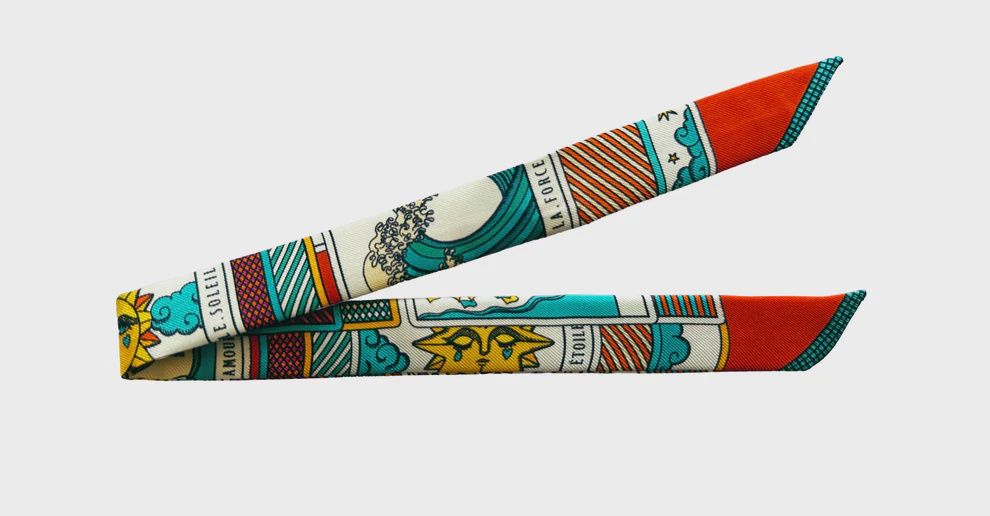 Silk ribbon, Tarot, Multicolor, 1cm