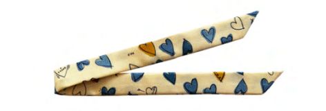 Silk ribbon, Les mots bleus, 1cm