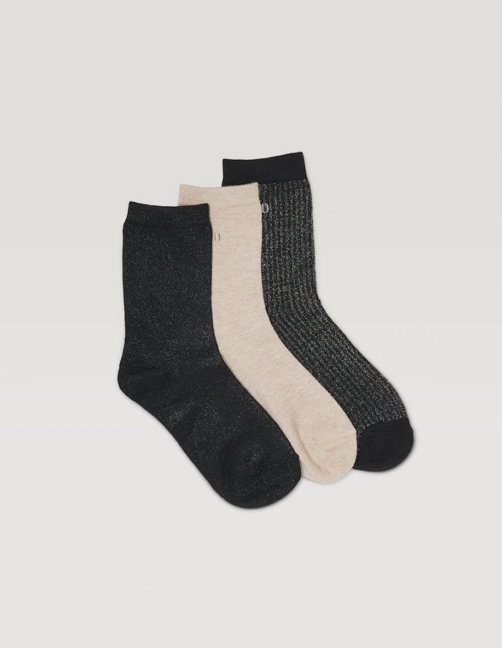 3 pack socks - New Black Champagne Silver Ribbed