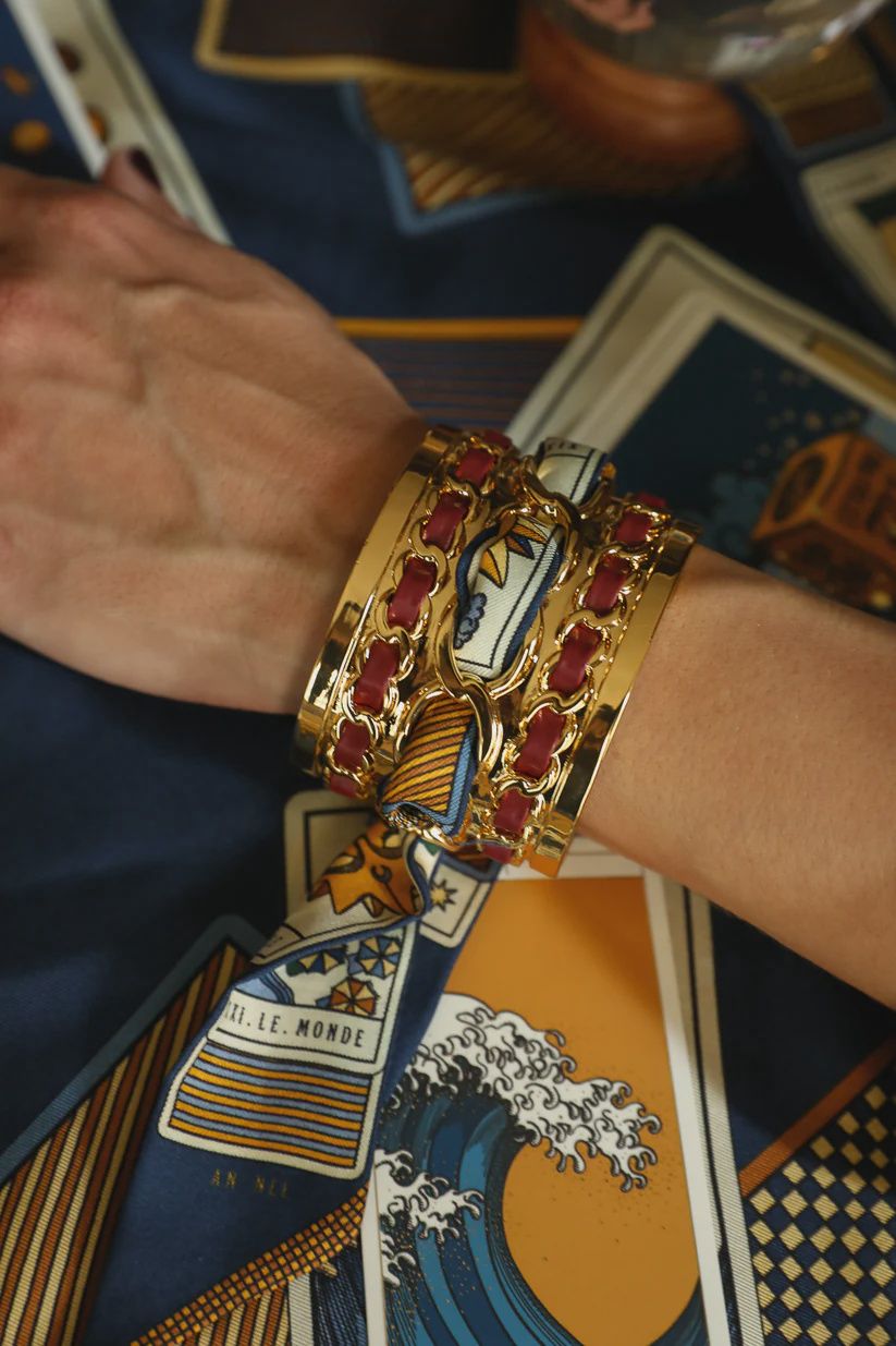 Décembre cuff, large, bordeaux