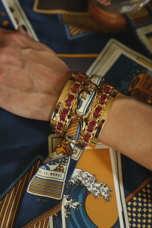 Décembre cuff, large, bordeaux