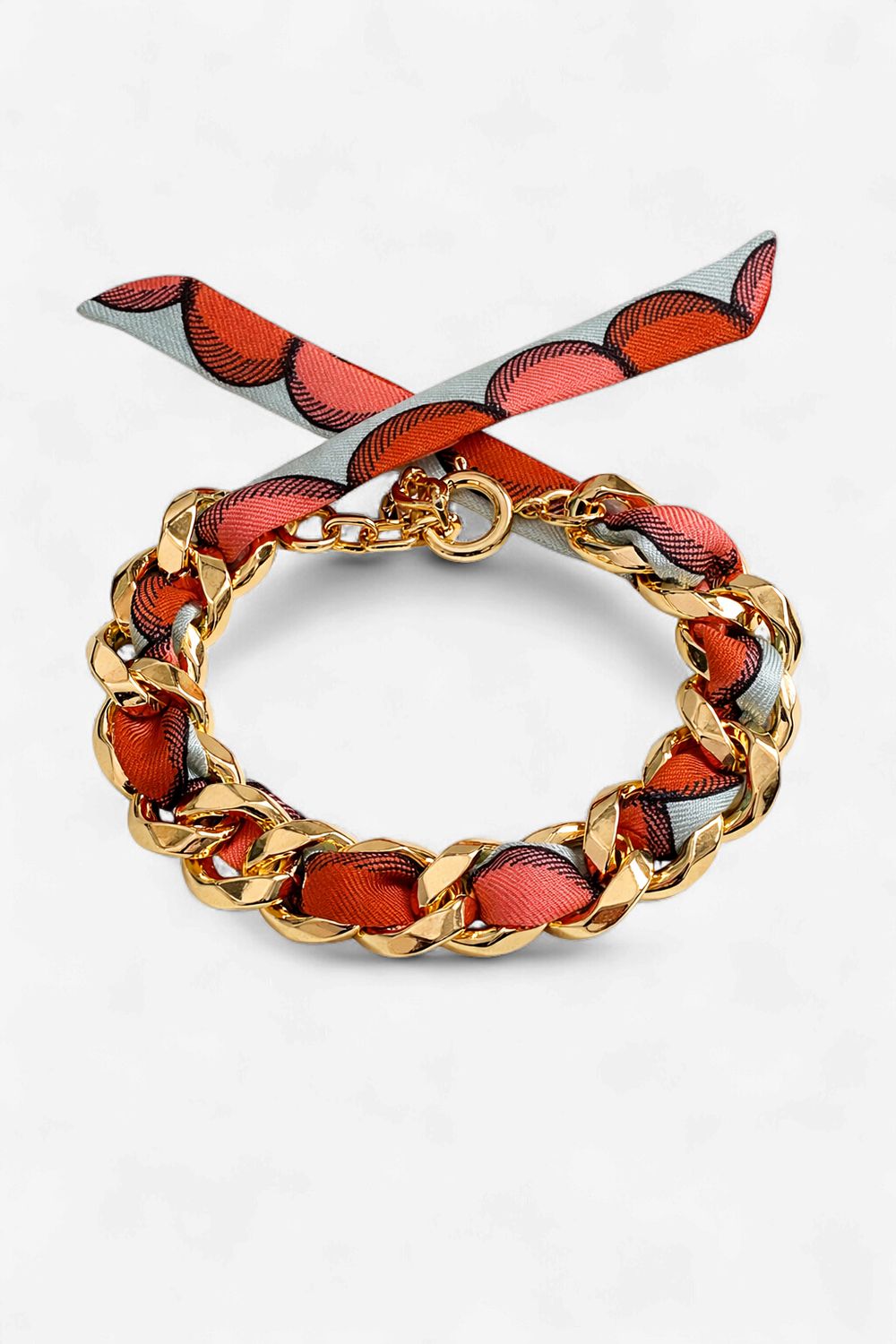 Décembre, chain bracelet, small, gold brass