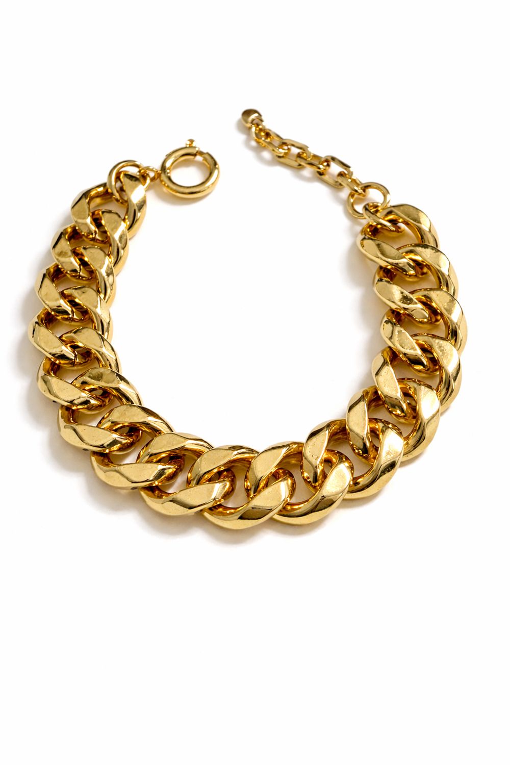 Décembre, chain bracelet, small, gold brass