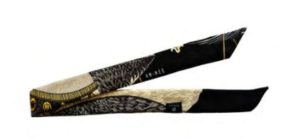 Silk ribbon, Cerf bohème, noir, 1cm