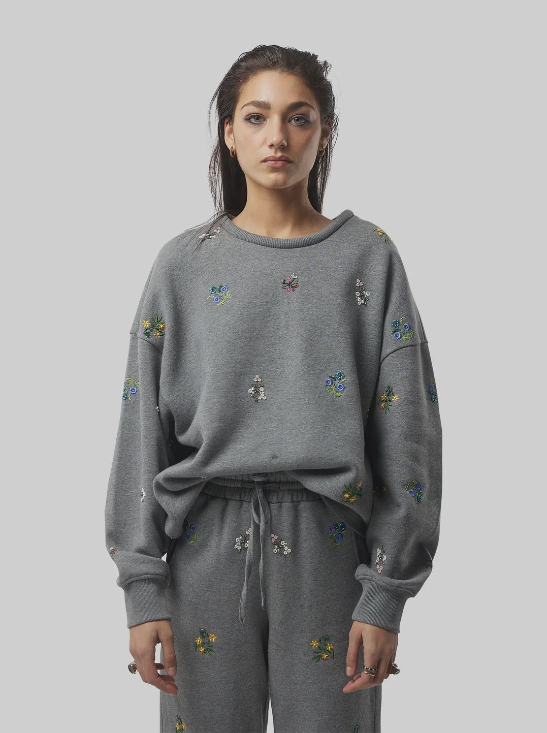 Harlem Sweatshirt, Colour: gris, Material: 100% coton, Size: m