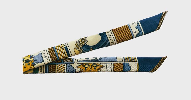 Silk ribbon, Tarot marine, 1cm