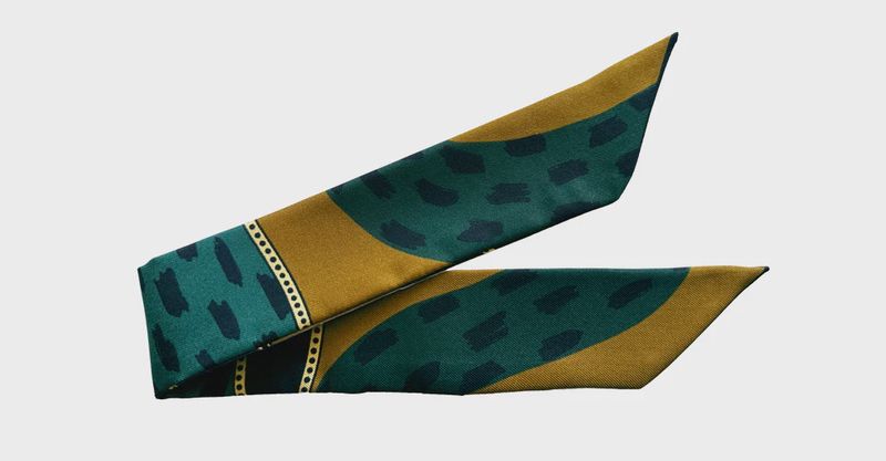 Silk ribbon, Chapanoir, olive, 4cm