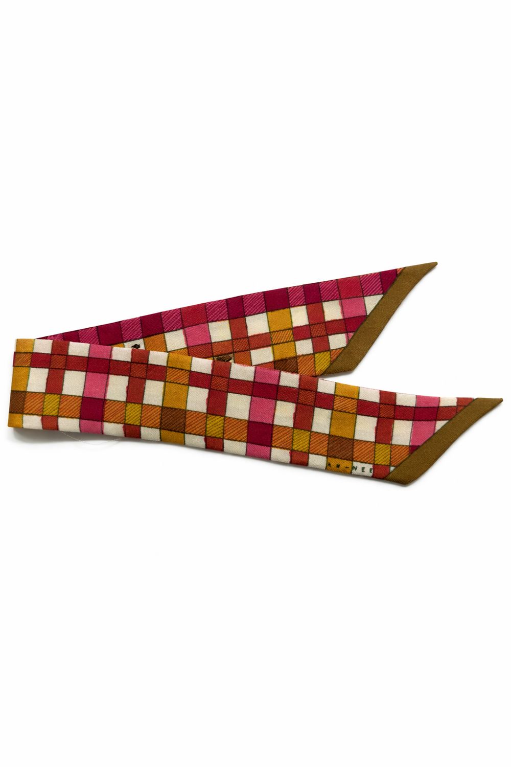 Silk ribbon, 4cm, Colour: Tartan