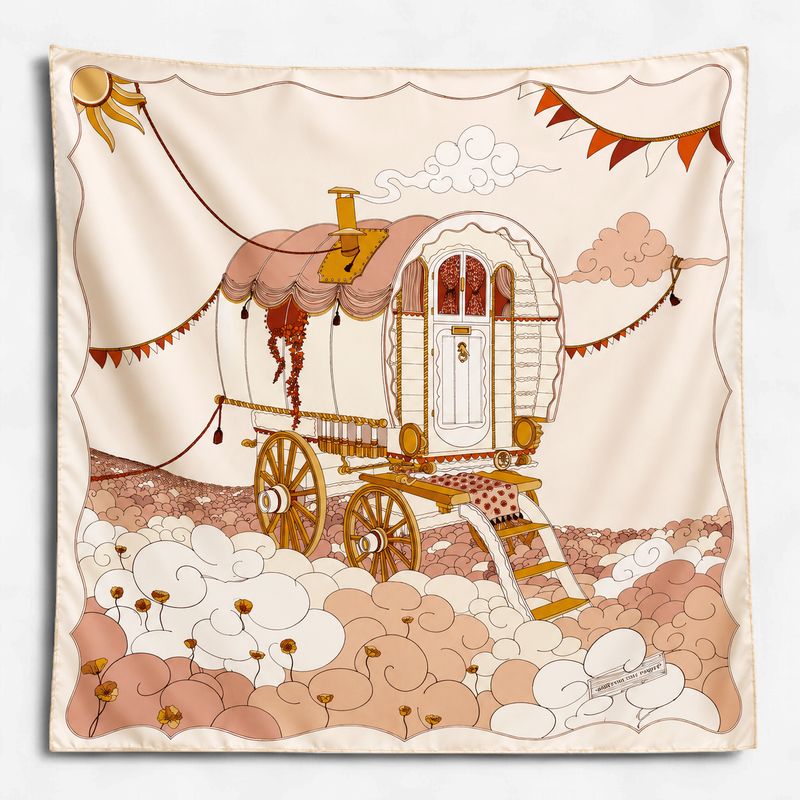 Adresse inconnue, silk scarf, 110cm