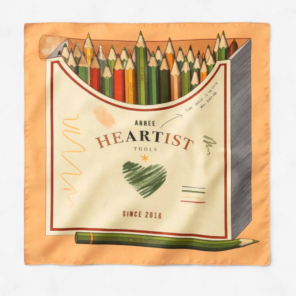 Heartist, silk scarf, 55cm