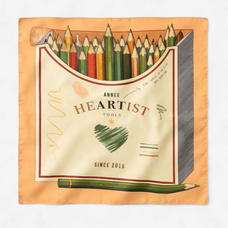 Heartist, silk scarf, 55cm