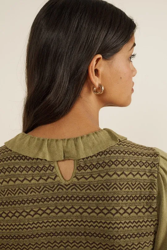 Aleria, long knit dress, olive