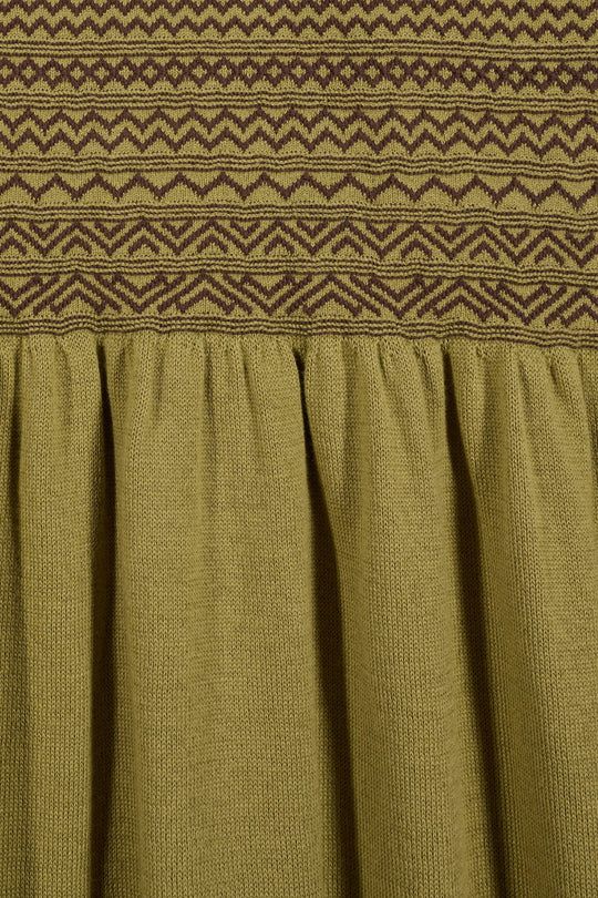 Aleria, long knit dress, olive