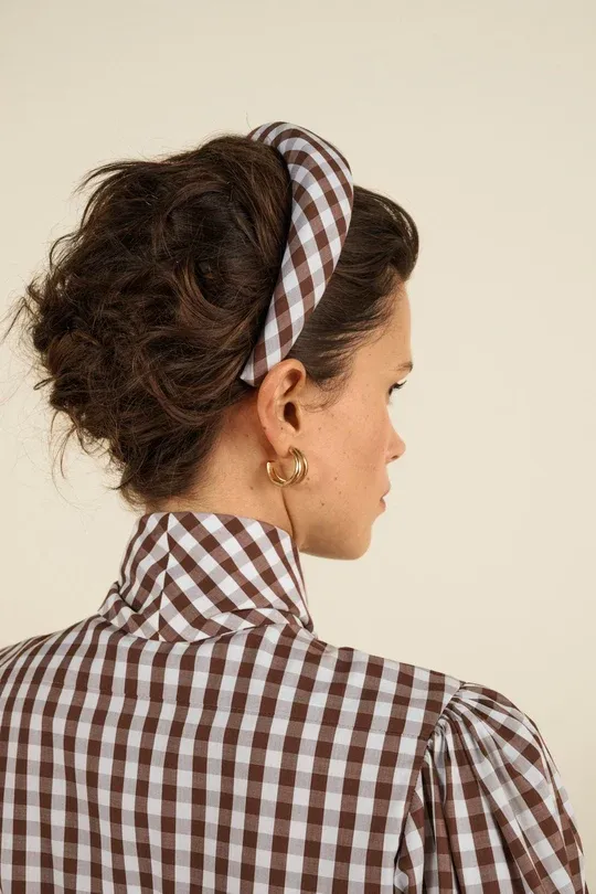 Holly, headband, brown vichy, U