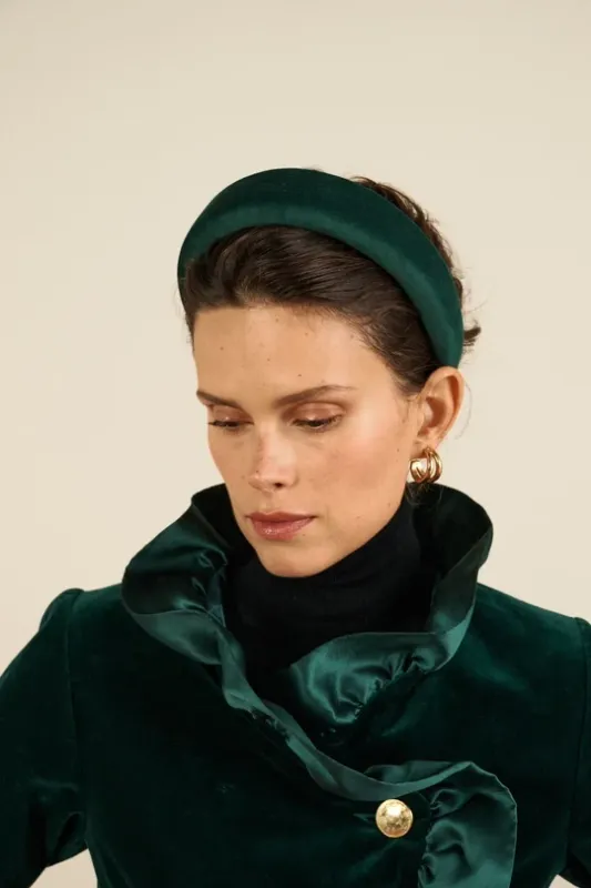 Holly, headband, velvet green
